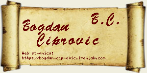 Bogdan Ćiprović vizit kartica
